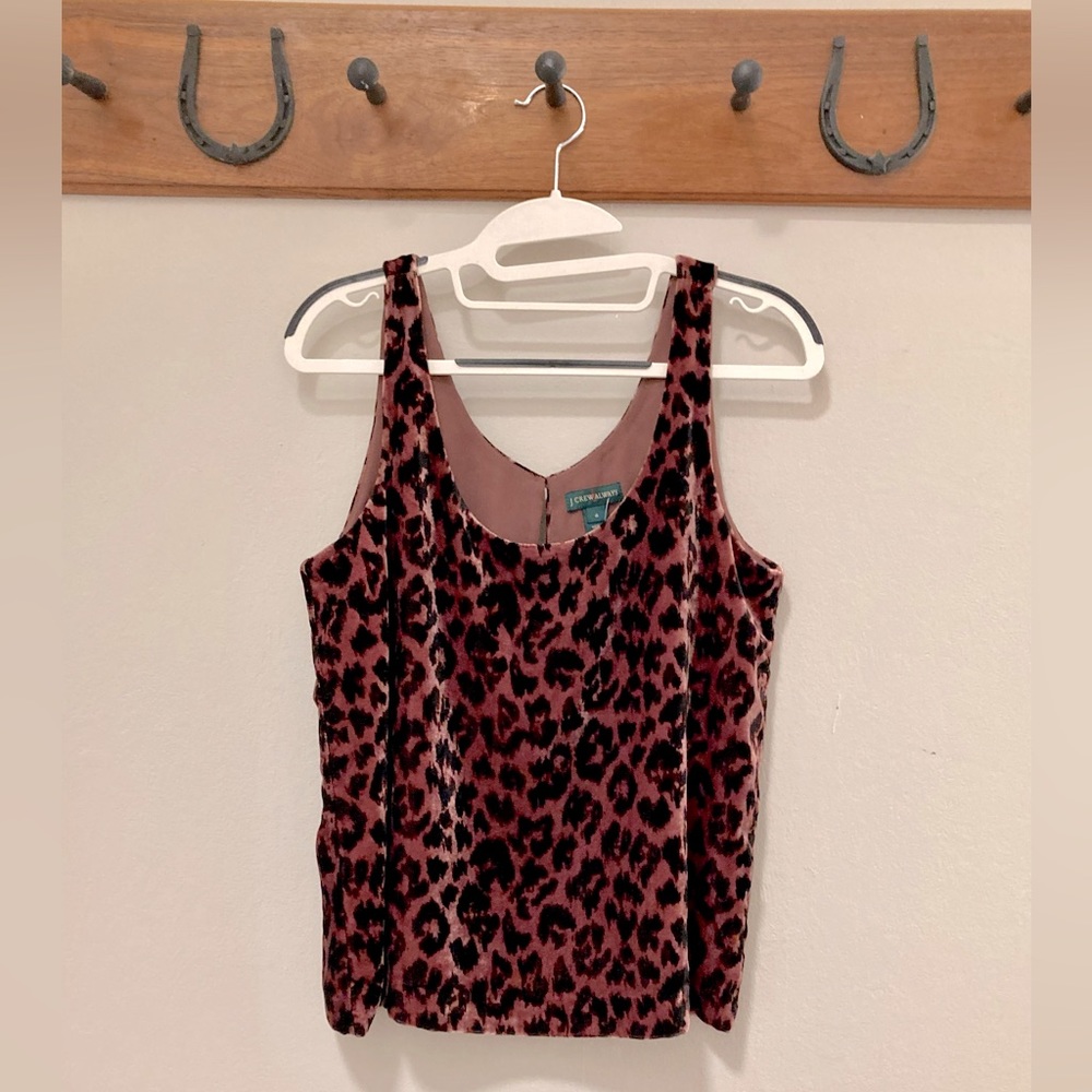 J CREW Leopard Velvet Tank Size 4